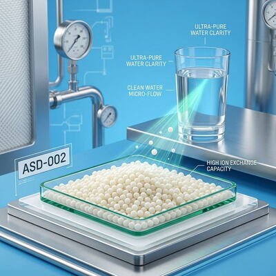 ASD-002 Sterke basis anionenwisselingsresin nitraten verwijdering medium 99,8% zuiverheid voor drinkwater planten