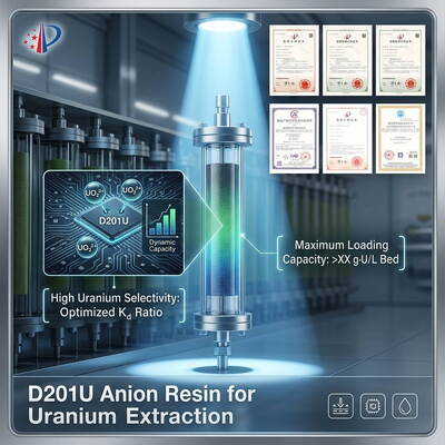 Sterke basis anionenwisselingshars D201U voor uraniummetaalwinning met 99,9% zuiverheid en hoge mechanische sterkte